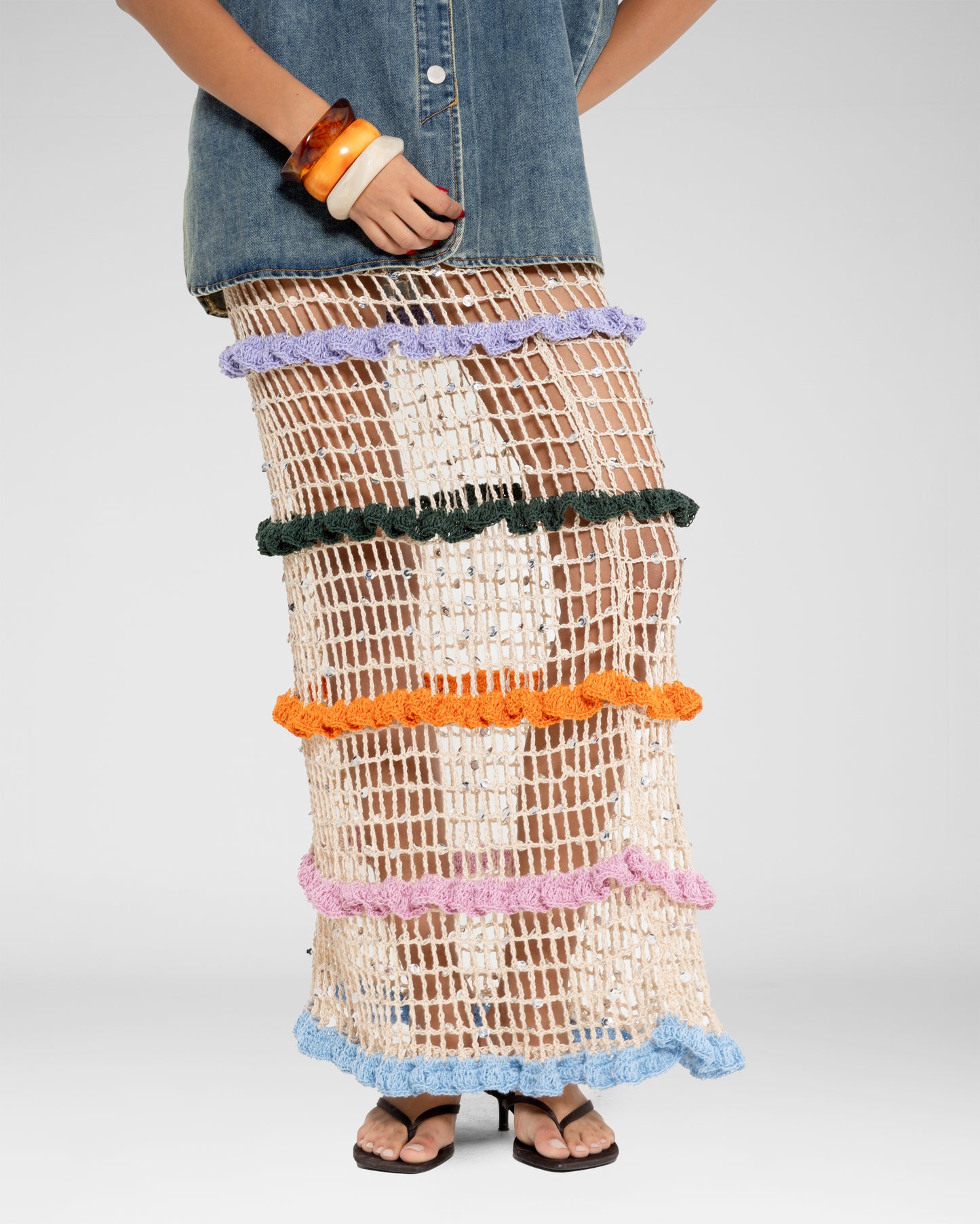 Cascade Ruffle crochet Skirt