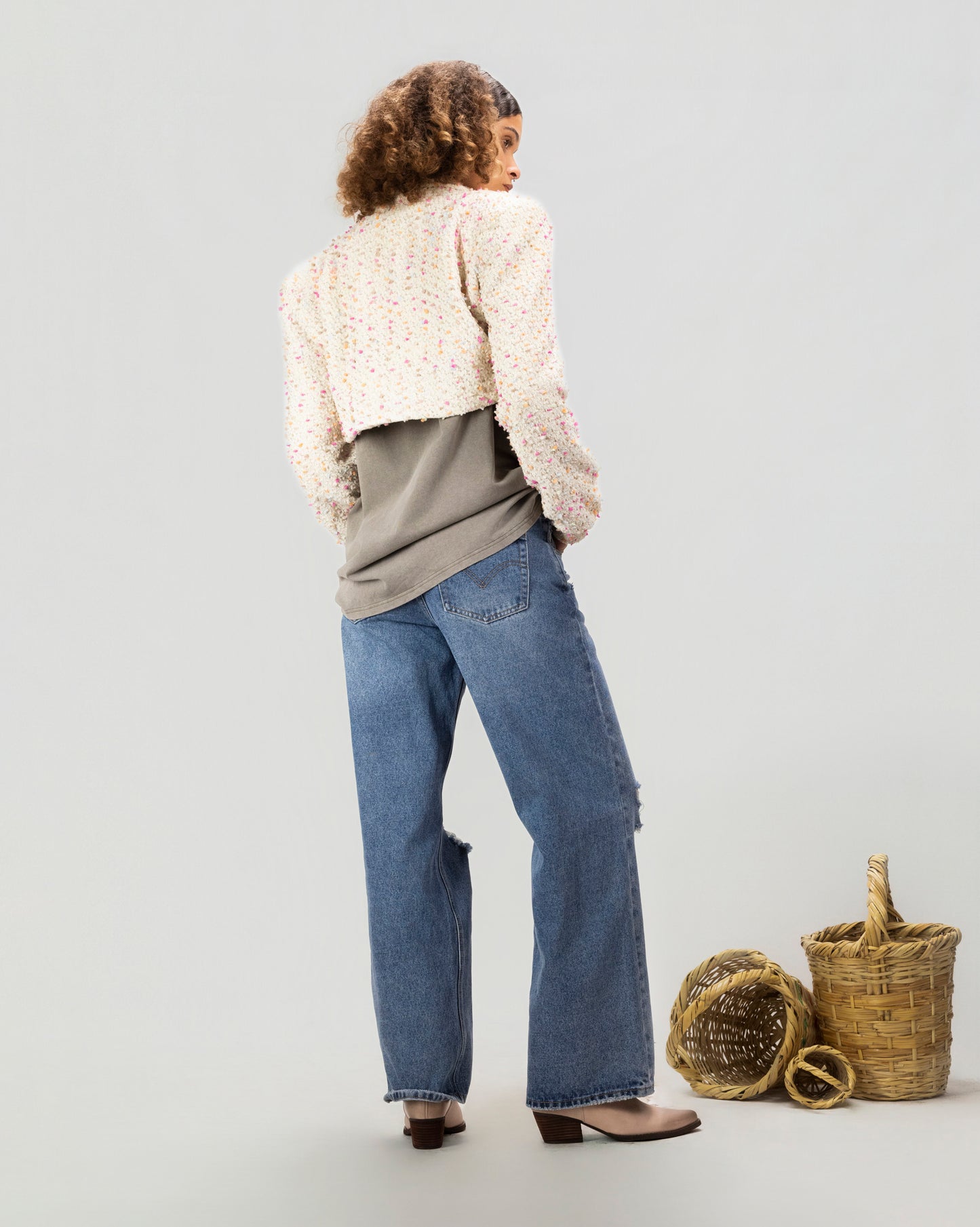 Confetti Tweed Cropped Jacket