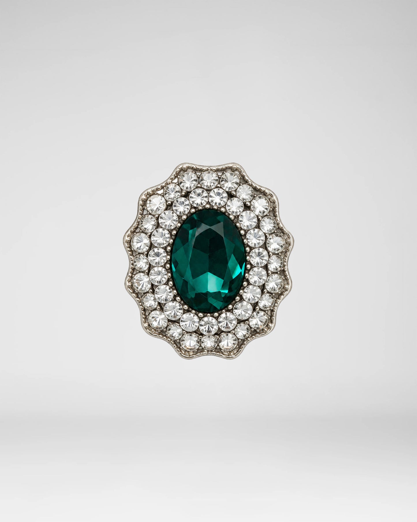 Emerald Halo Brooch