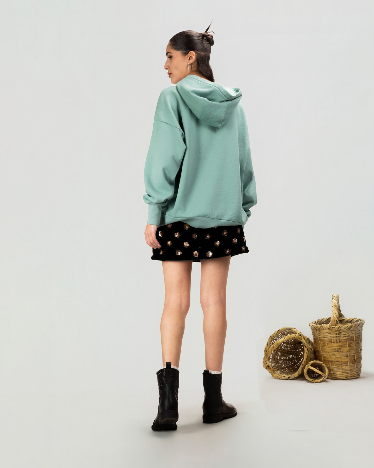Petal Sequin Mini Skirt