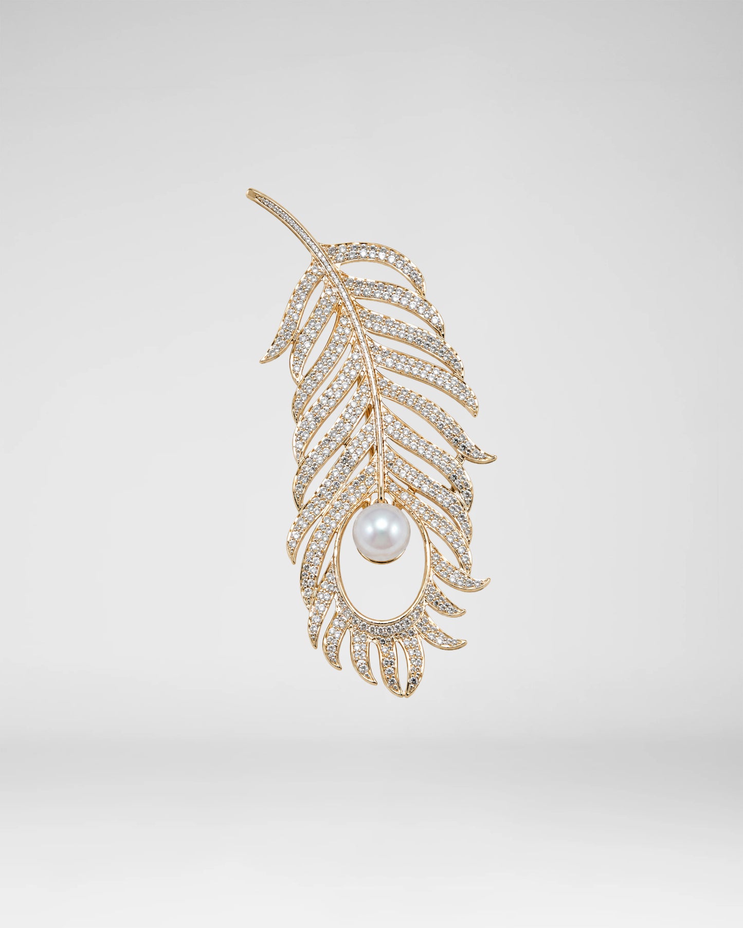 Pearl Feather Brooch