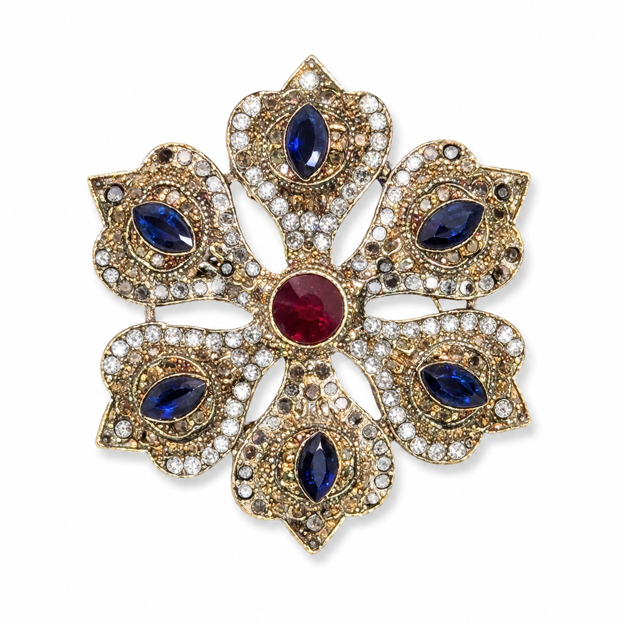 Royal Sapphire Bloom Brooch