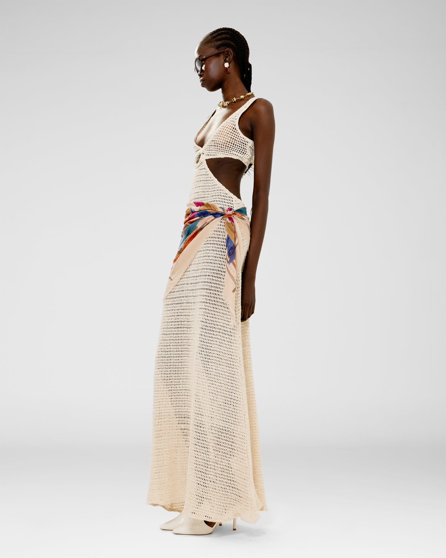 Seashell Cutout Crochet Dress