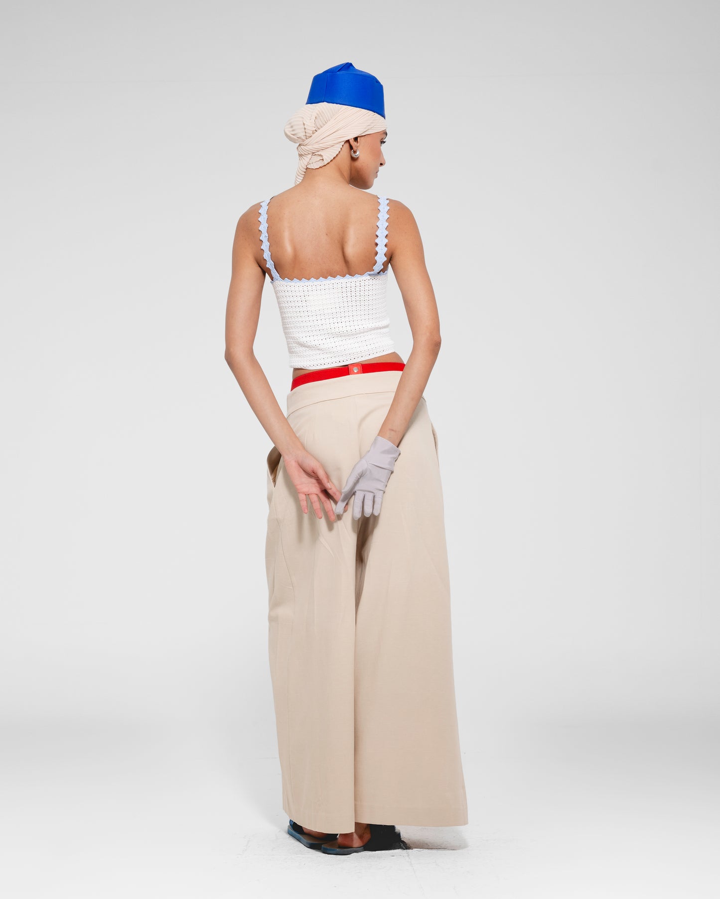 Crochet Scallop-Trim Crop Top