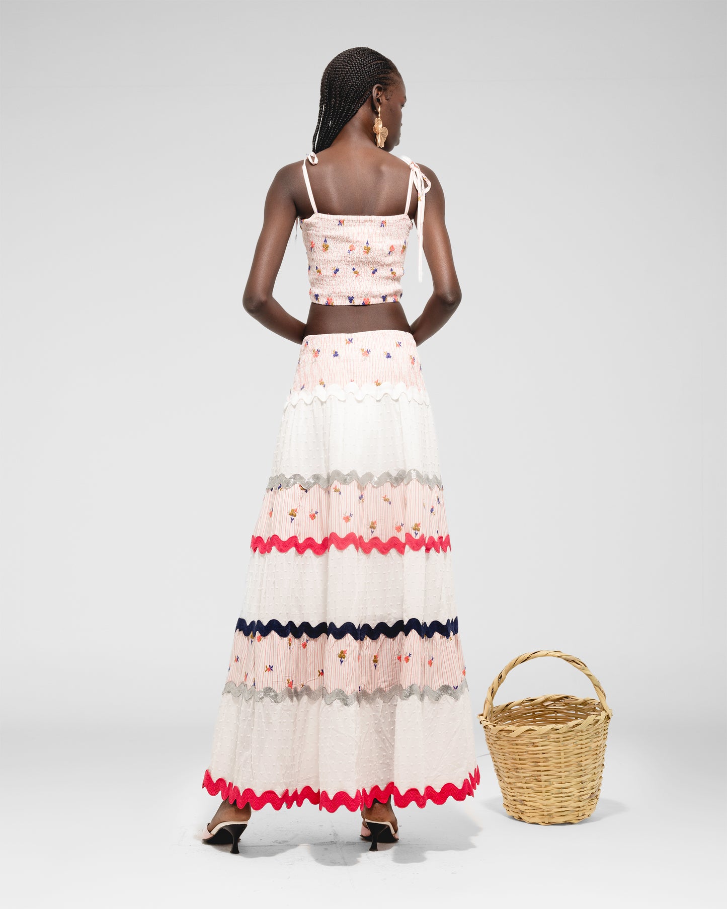 Smocked Tie-Strap Crop Top