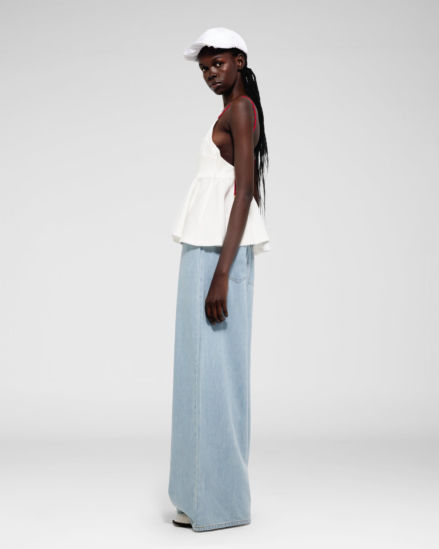 Wide-Leg Light Wash Jeans
