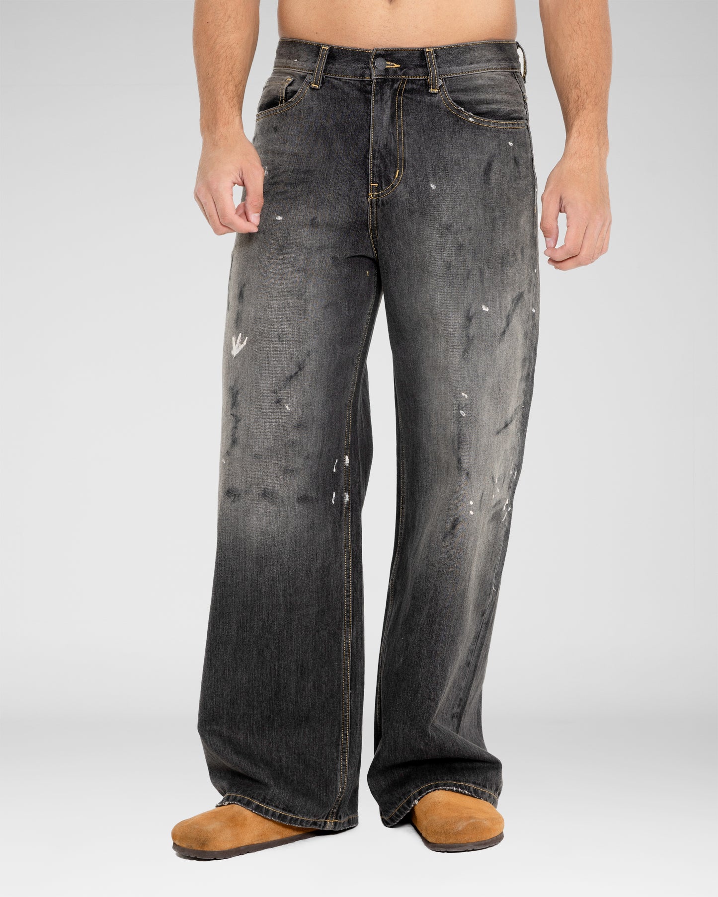 Paint-Splatter Vintage Jeans