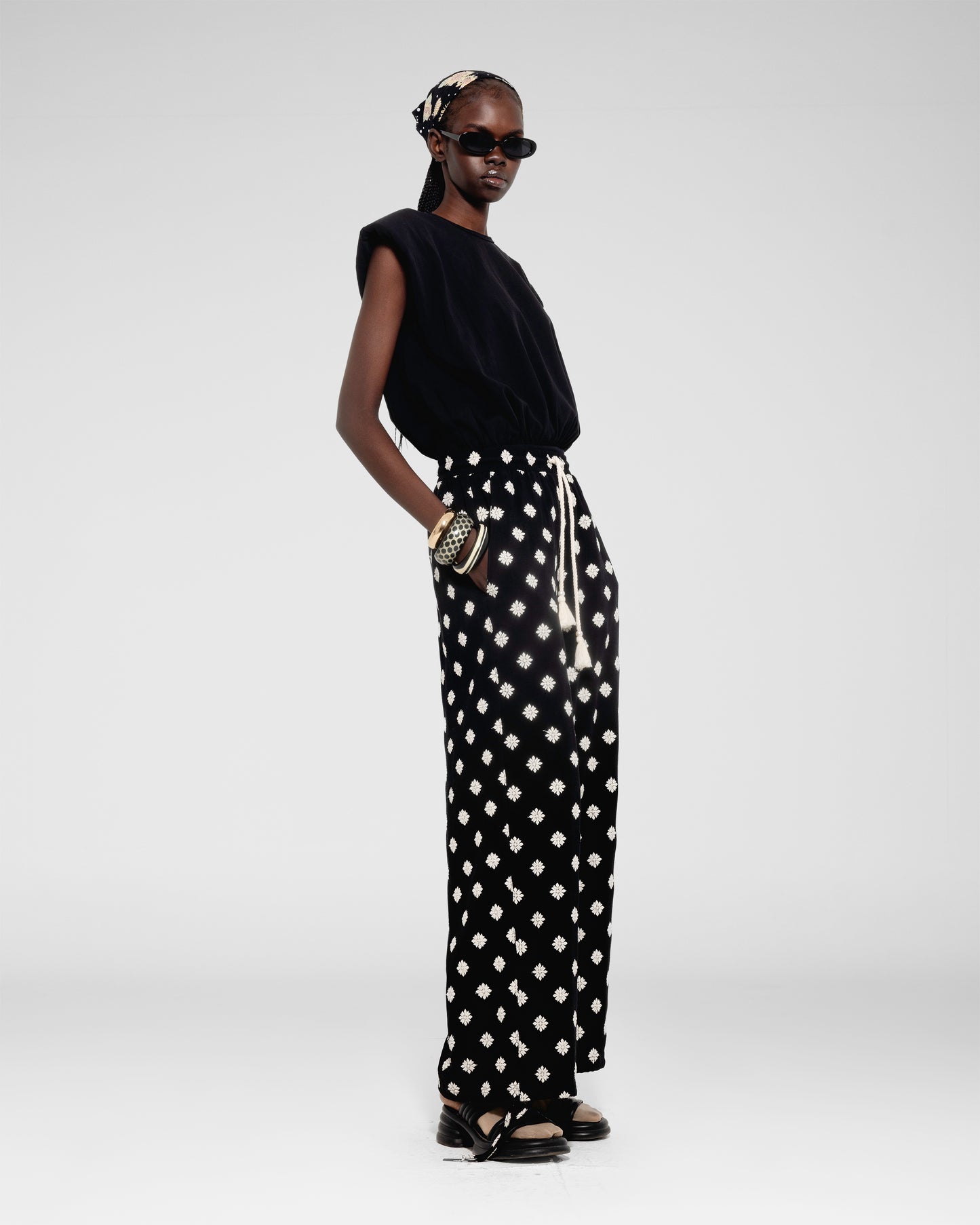 Black Diamond Wide-Leg Pants