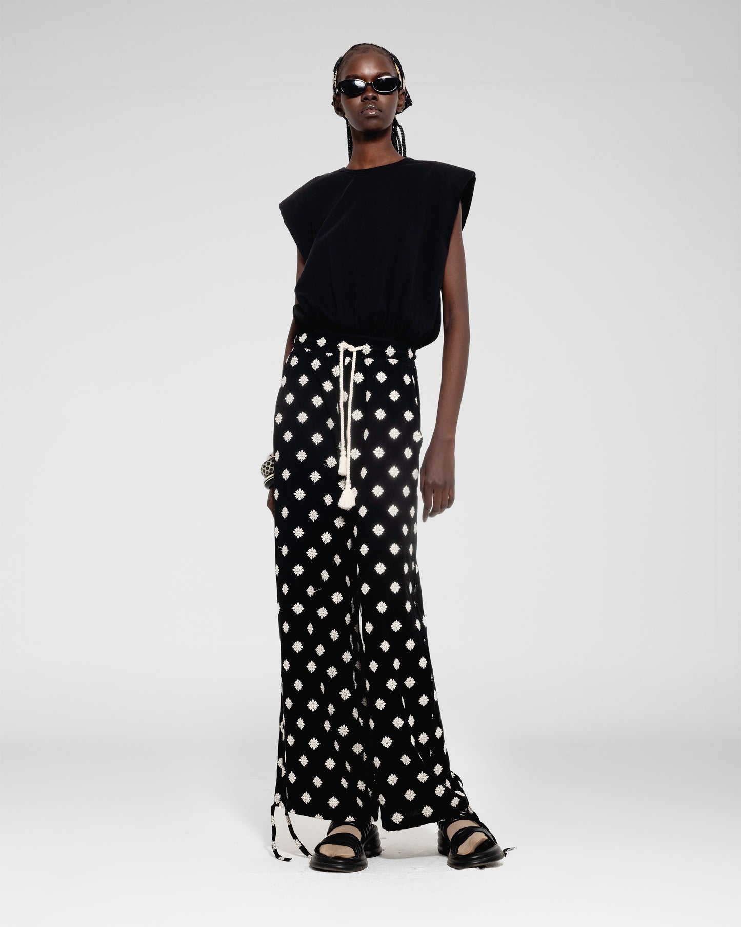 Black Diamond Wide-Leg Pants