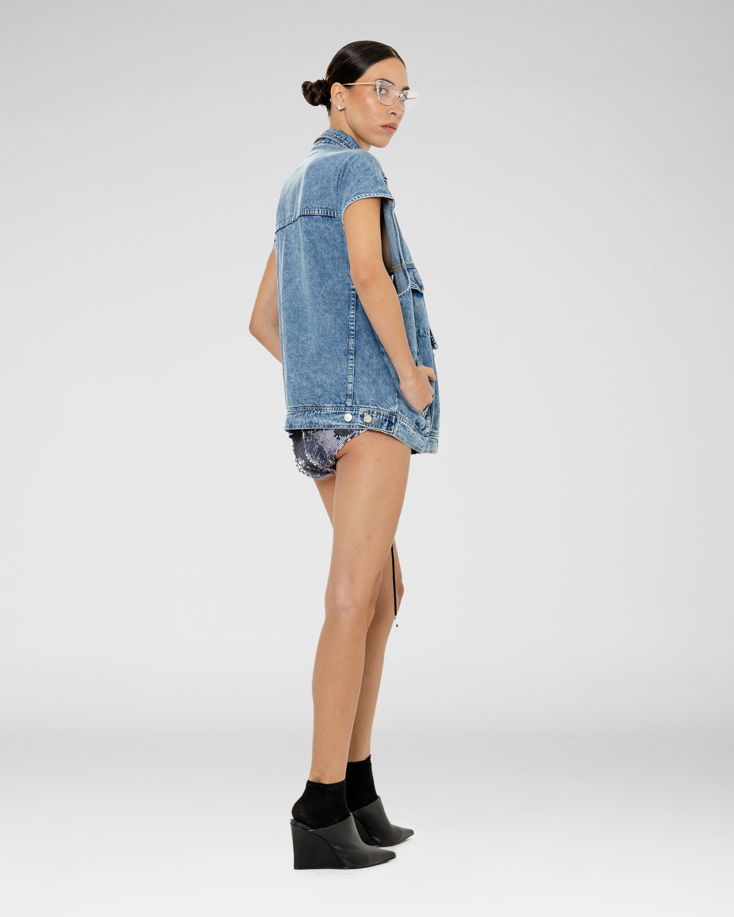 Lapel Denim Vest