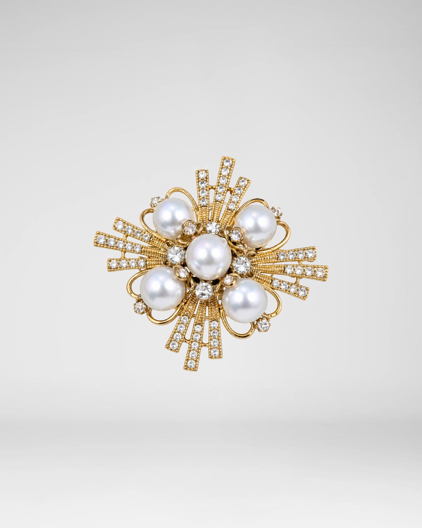 Pearl Radiance Crystal Brooch