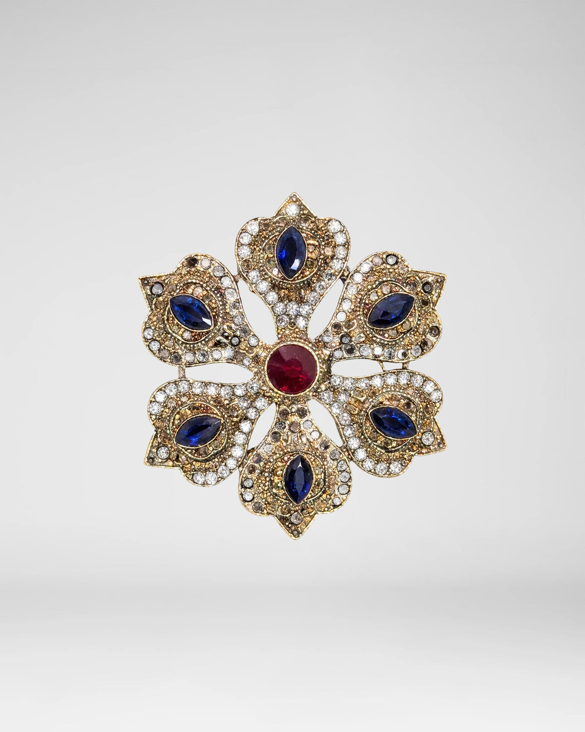 Royal Sapphire Bloom Brooch