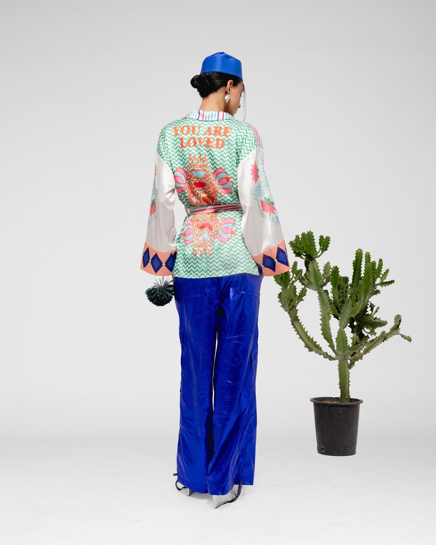 Metallic Cargo Trousers