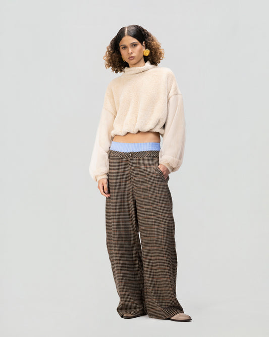 Hybrid Check Wide Pant
