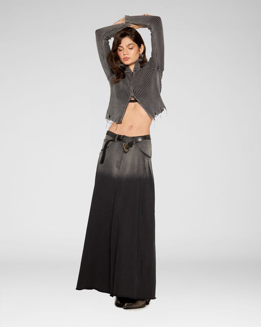 Ribline Zip Knit Top