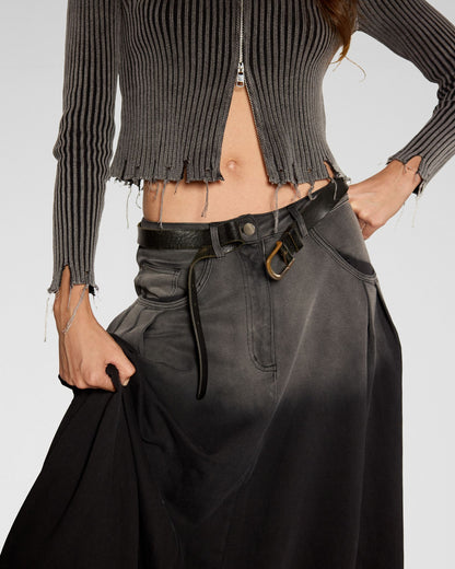 Ribline Zip Knit Top