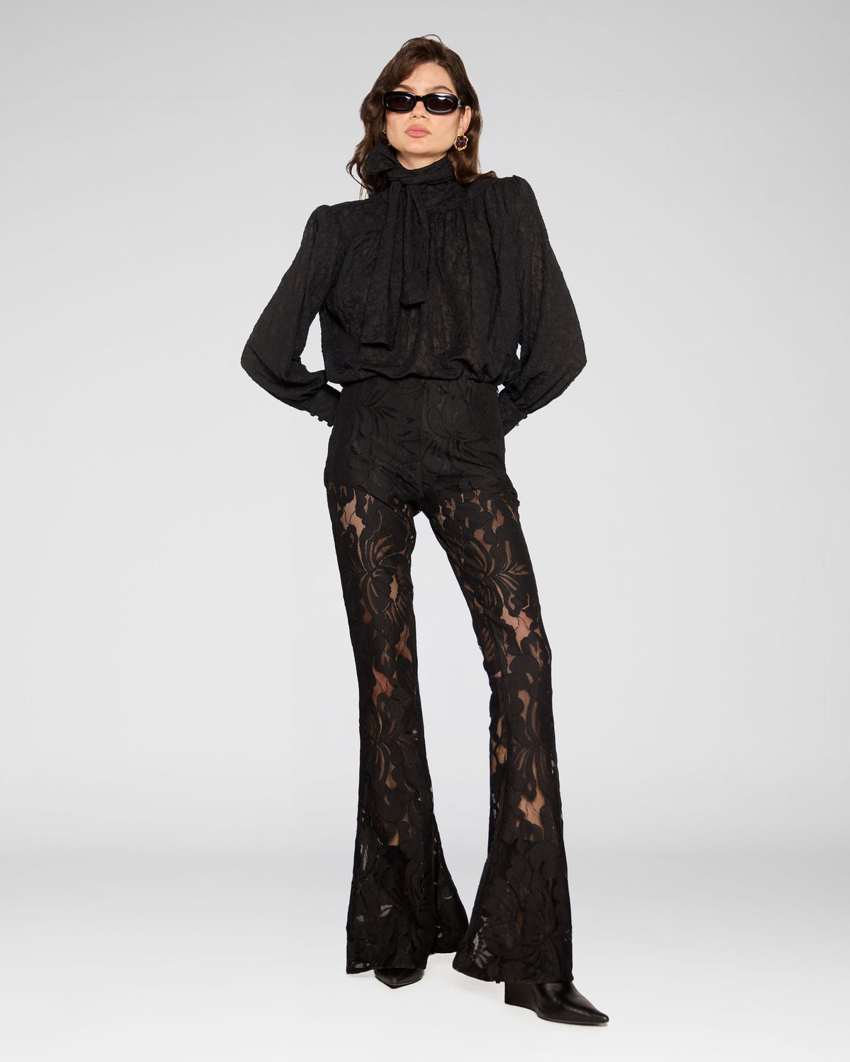 Noir Lace Flare Pants