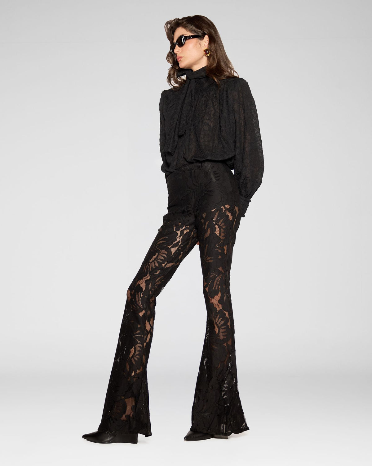 Noir Lace Flare Pants