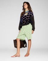 Mirror Studded Shorts  — Light Green