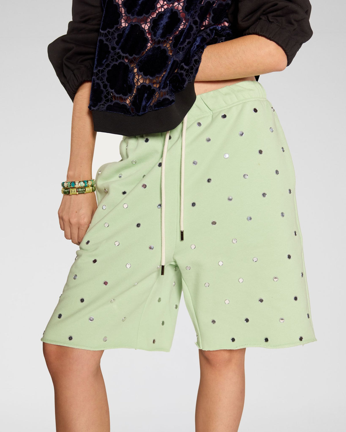 Mirror Studded Shorts
