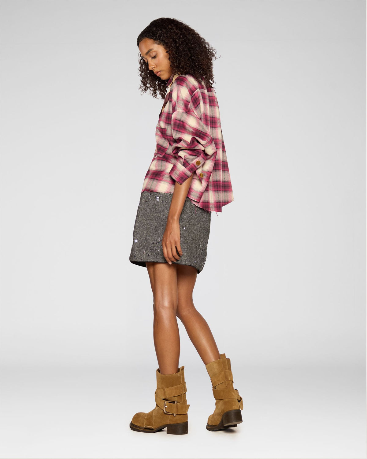 Burgundy Check Shirt