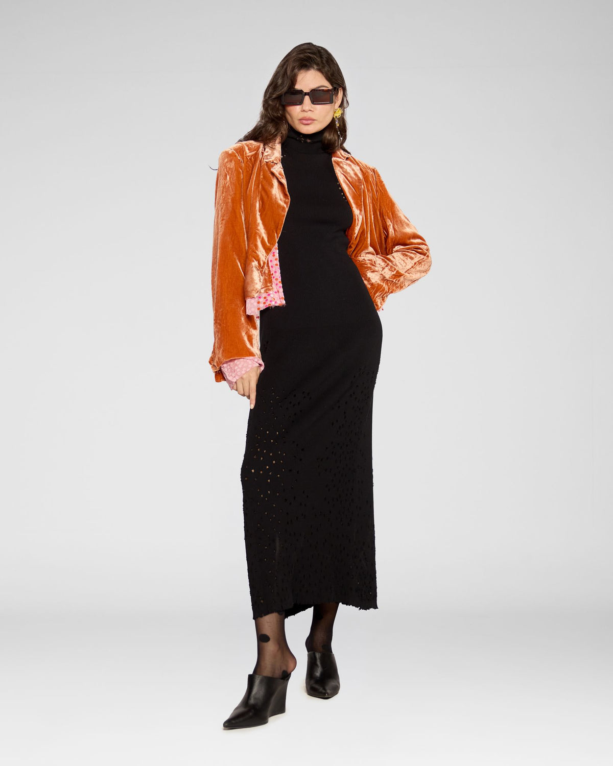 Amber Velvet Crop Blazer