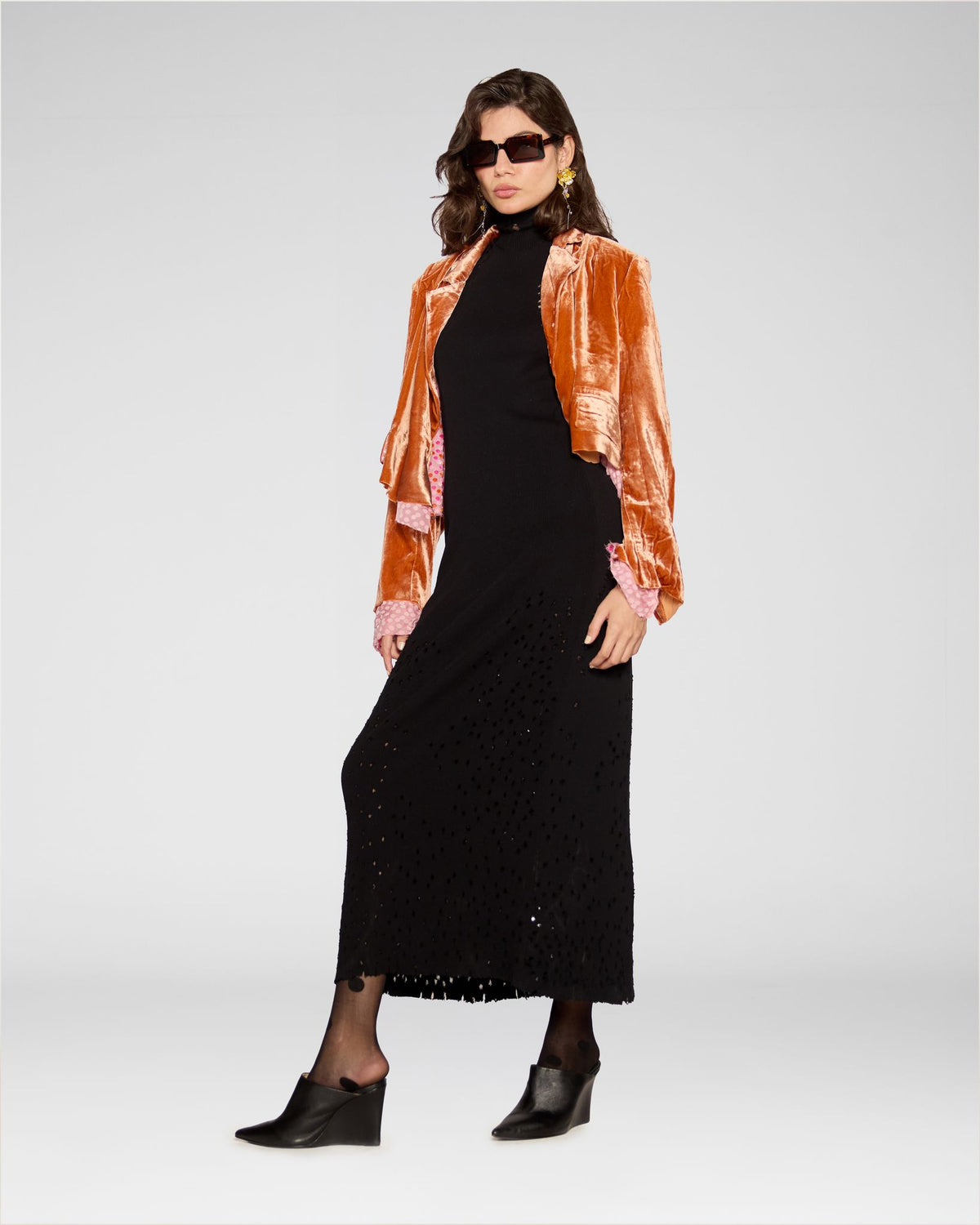 Amber Velvet Crop Blazer