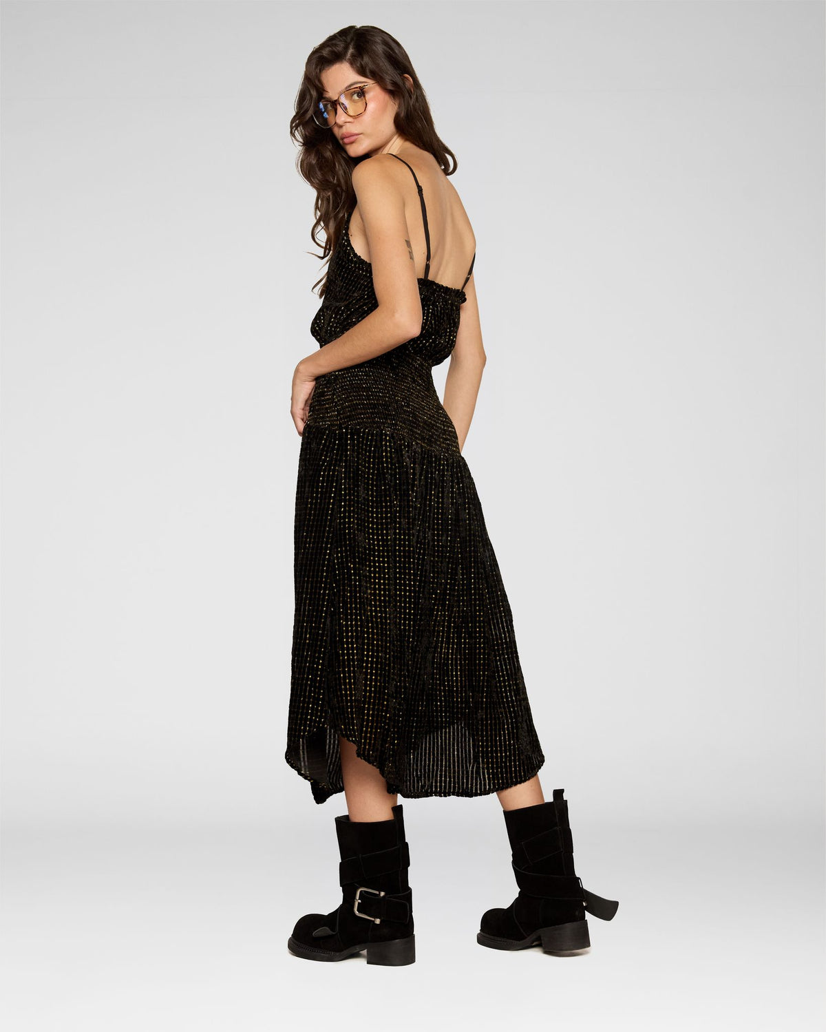 Static Shimmer Midi Dress