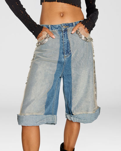 Coin Denim Shorts