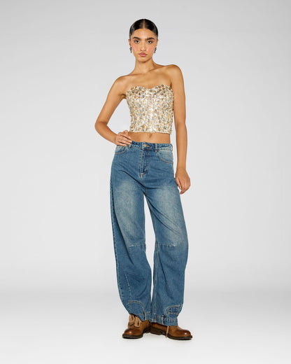 Flipped Denim Jeans