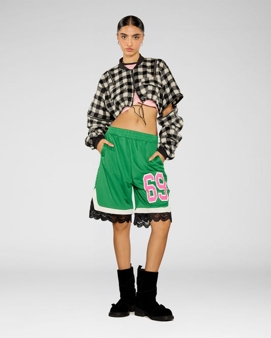 Cutline Check Zip Jacket