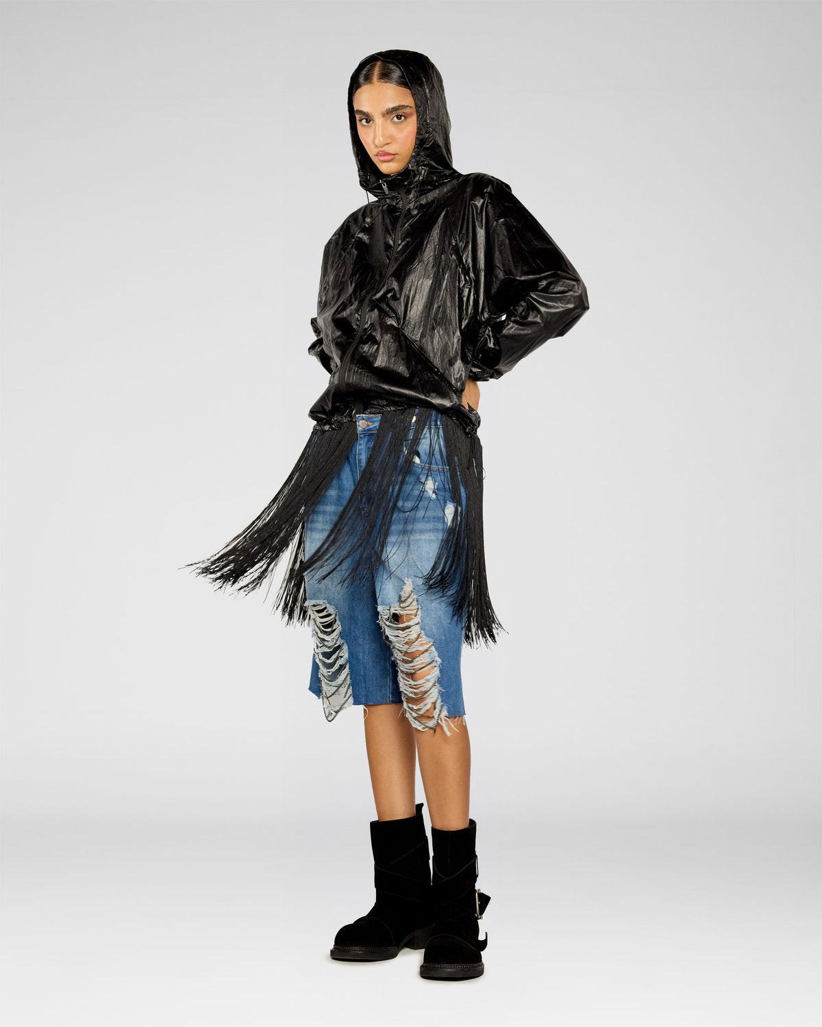 Midnight Fringe Zip Jacket