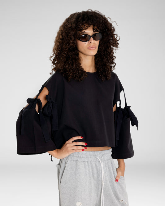 Ribbon-Tie Crop Top