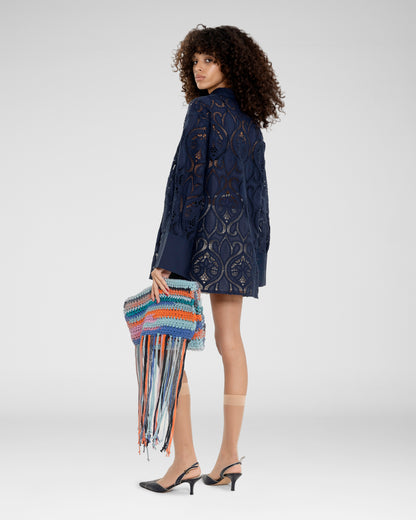 Rainbow Fringe Clutch