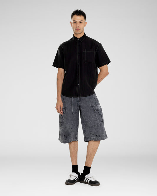 Midnight Pinstripe Short Sleeve Shirt