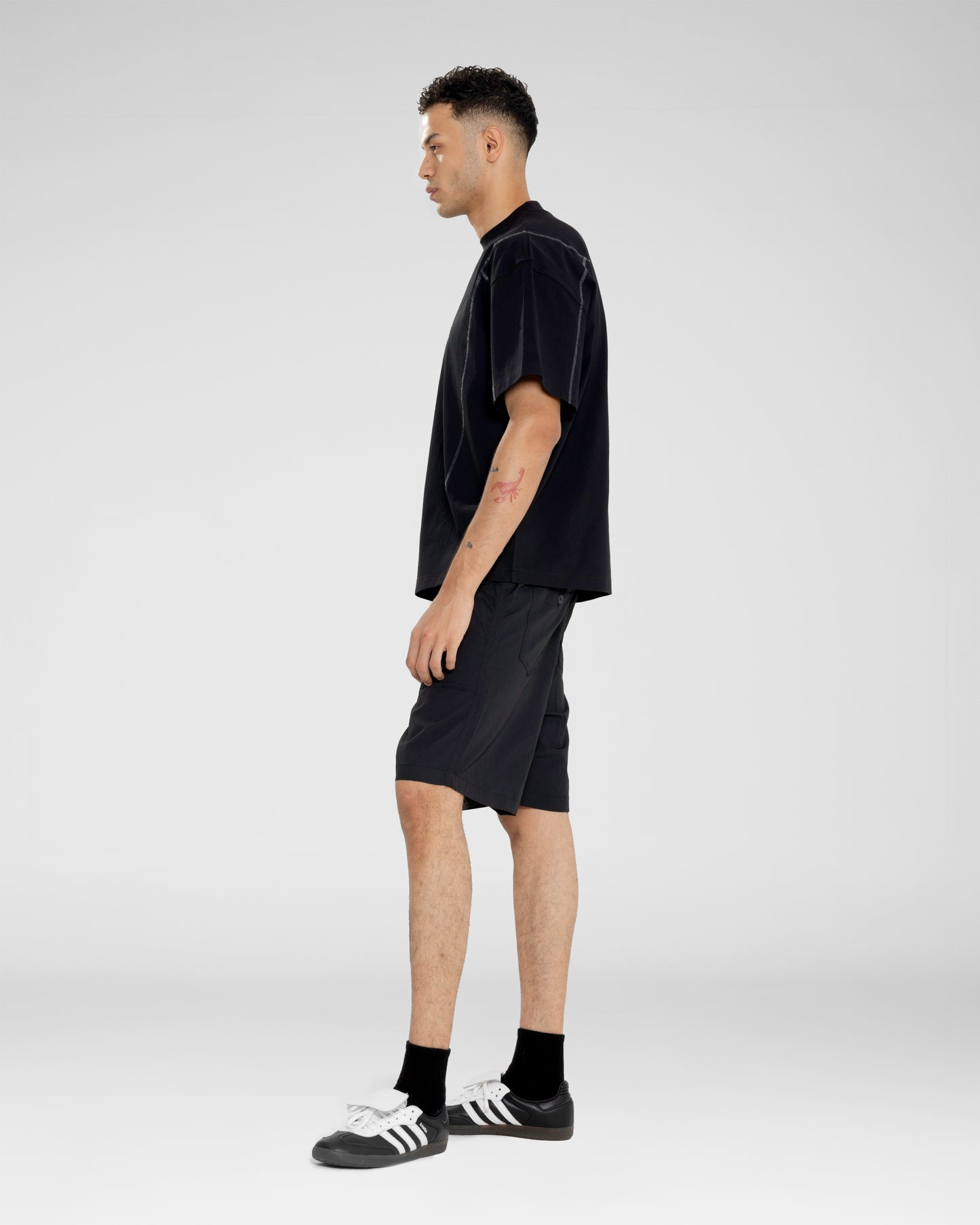 Black Contrast Stitch Oversized T-Shirt