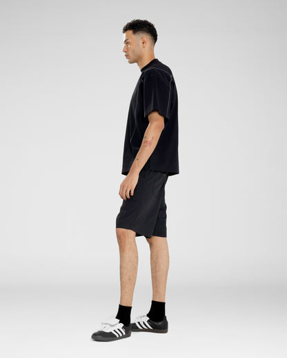 Black Contrast Stitch Oversized T-Shirt