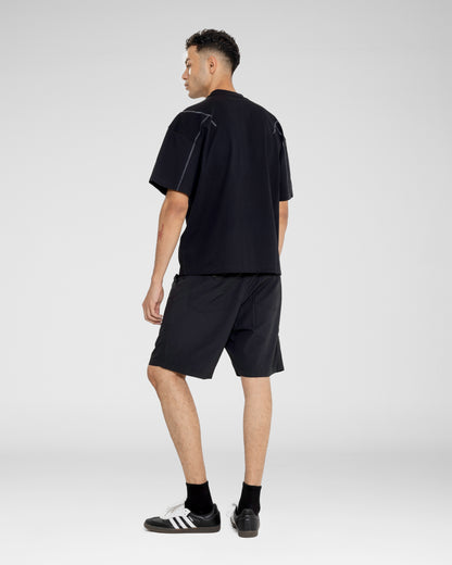 Black Contrast Stitch Oversized T-Shirt