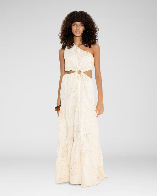 Gold rays Ring Maxi Dress