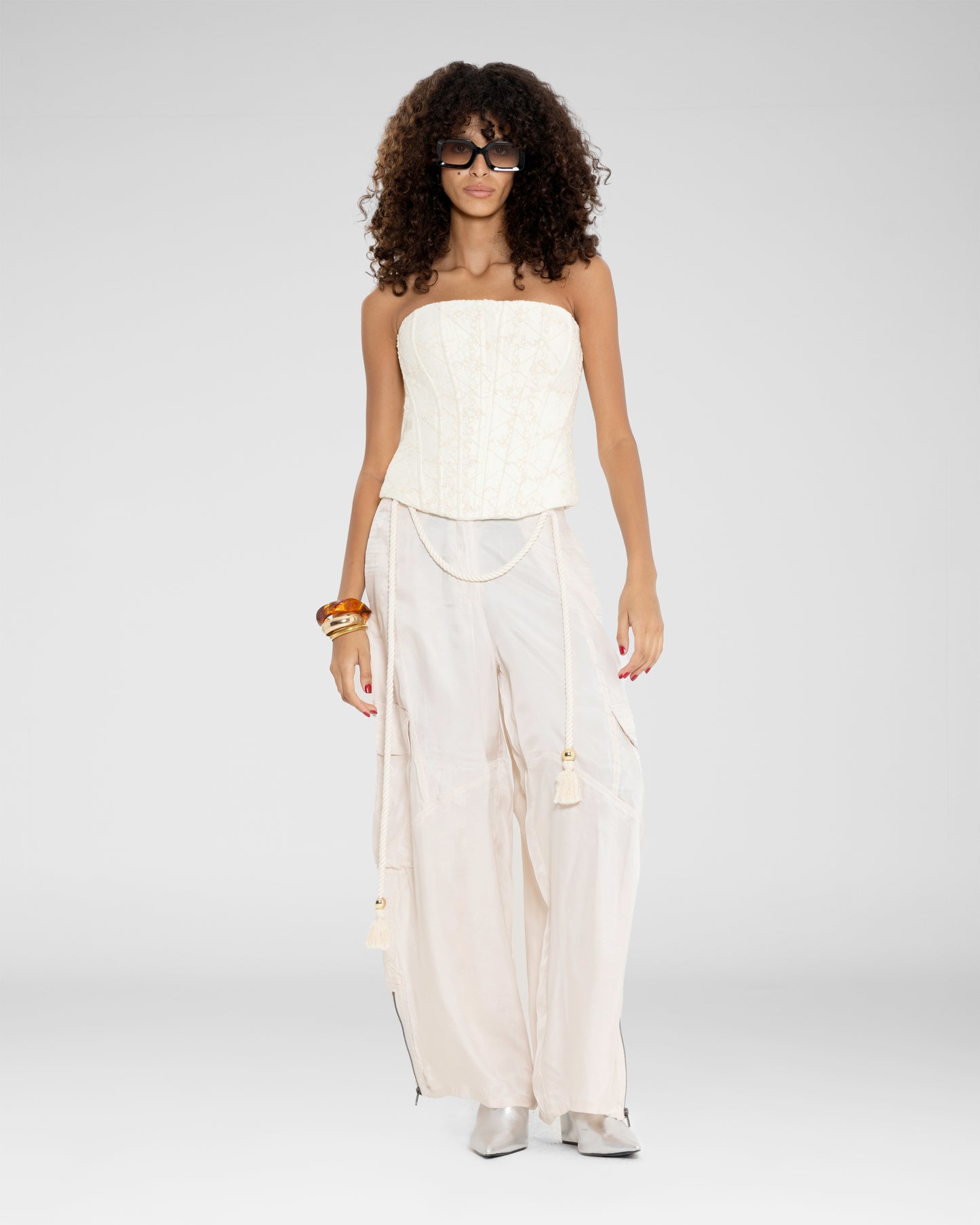 Satin Cargo Pants