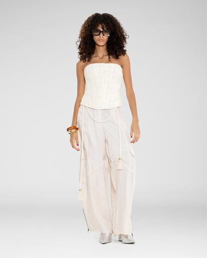 Satin Cargo Pants