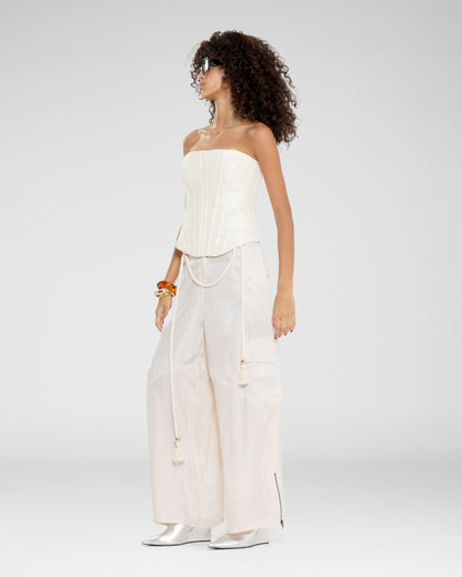 Satin Cargo Pants