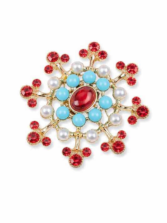 Royal Snowflake Crystal Brooch