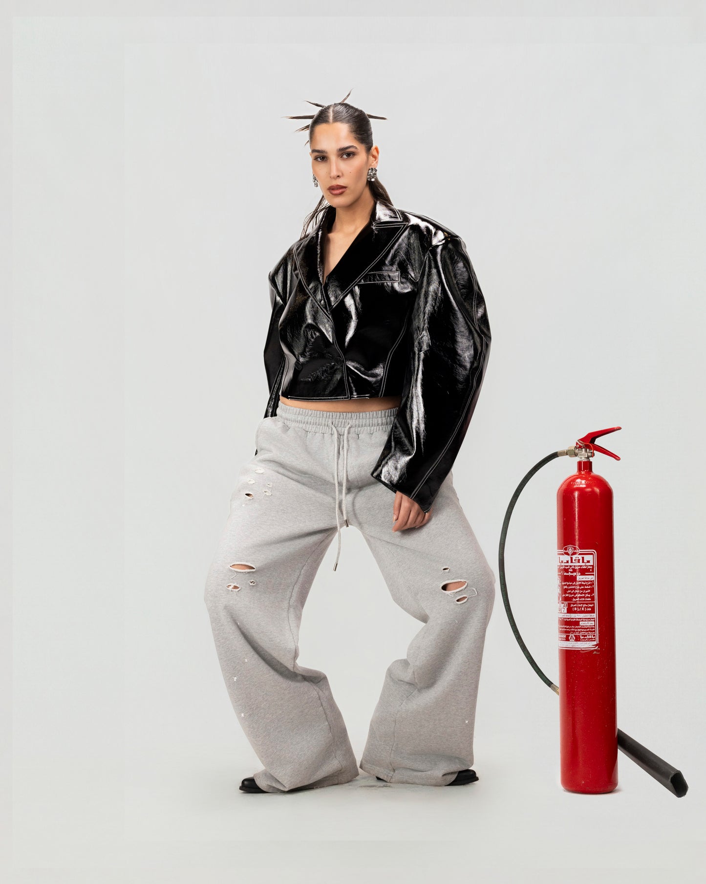 Black Chrome Cropped Jacket