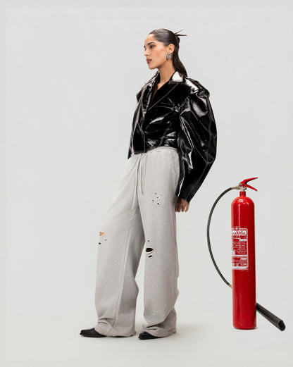 Black Chrome Cropped Jacket