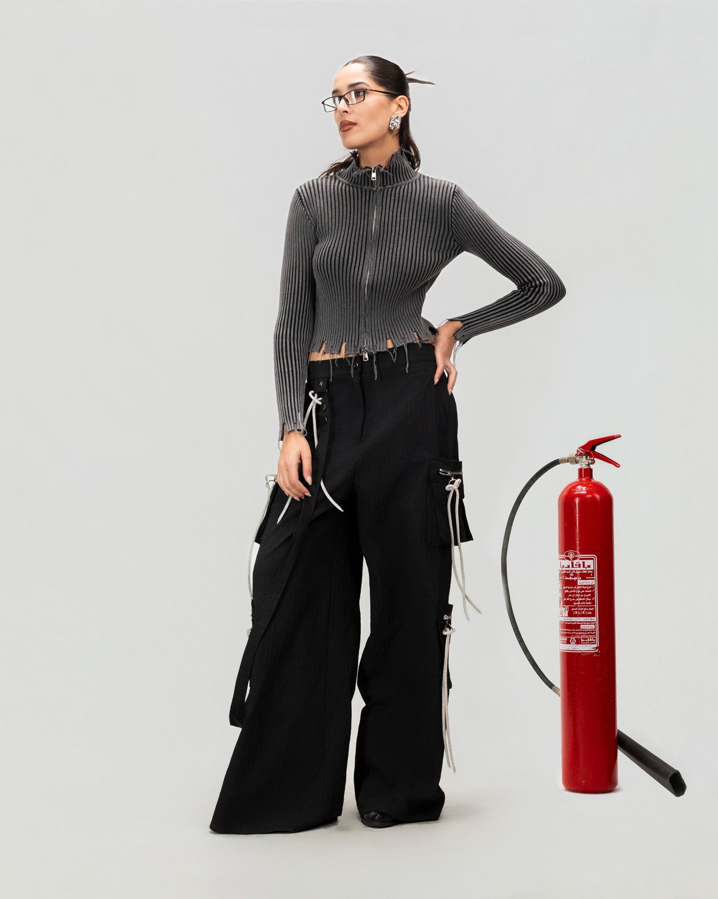 Ribline Zip Knit Top