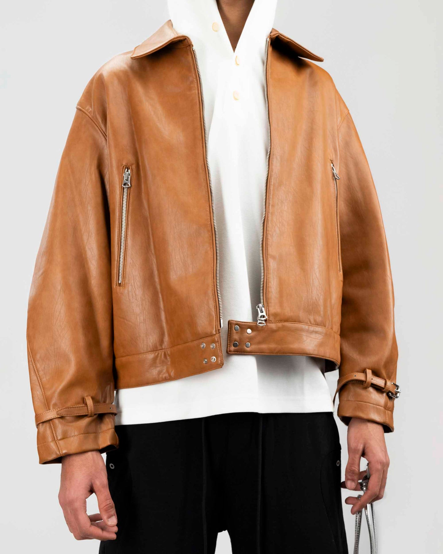 Amber Leather Zip Jacket