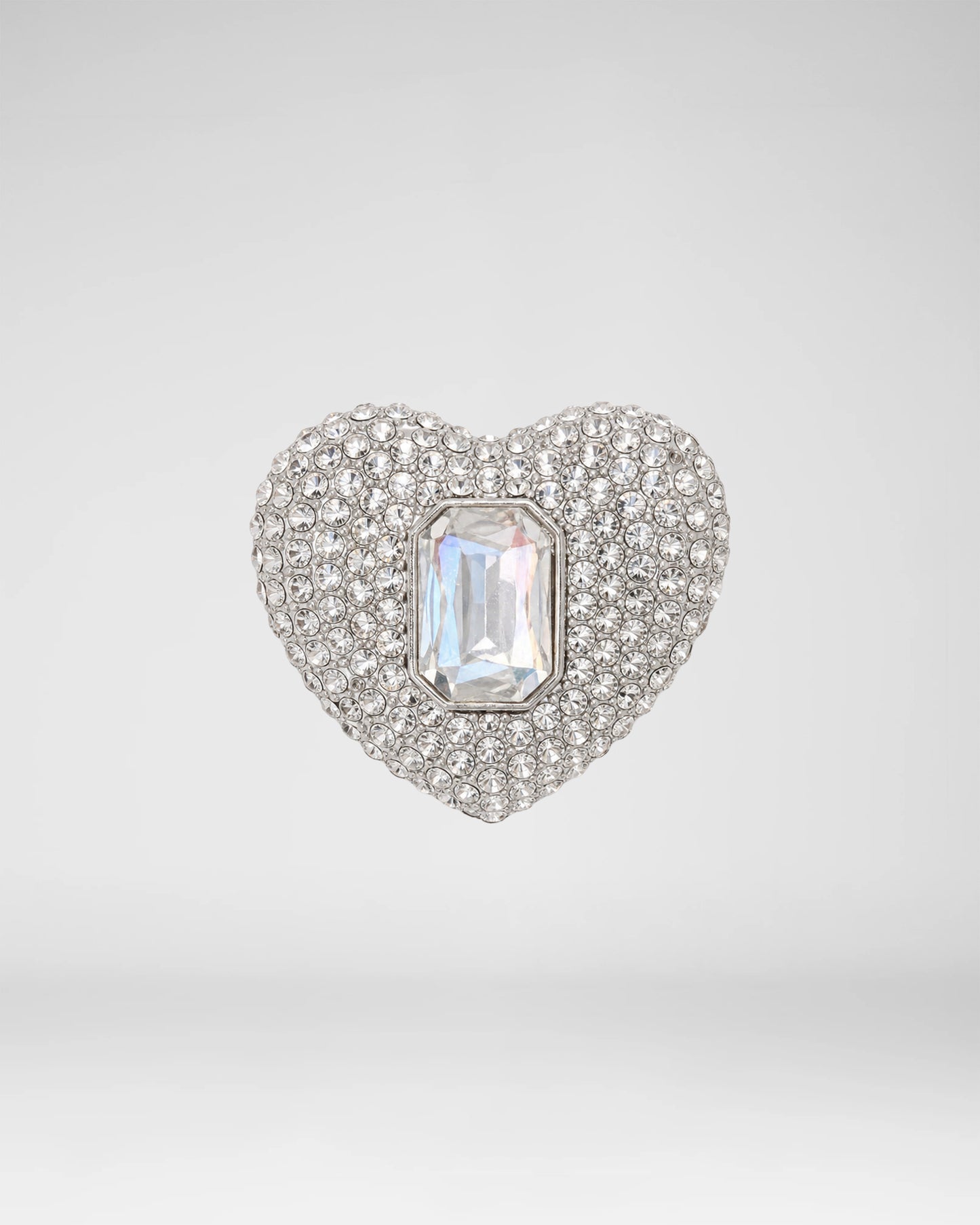 Crystal Heart Brooch