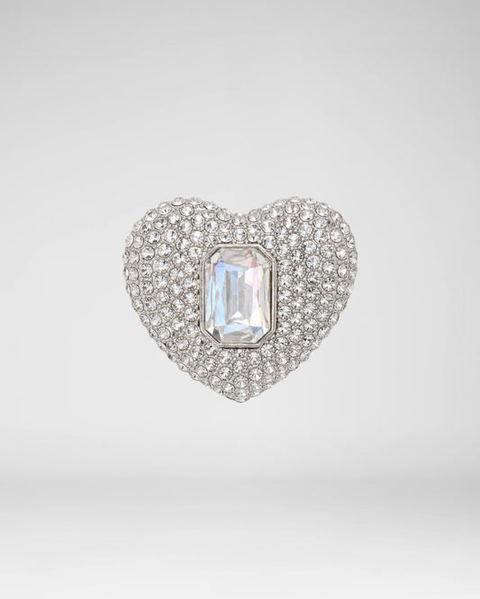 Crystal Heart Brooch