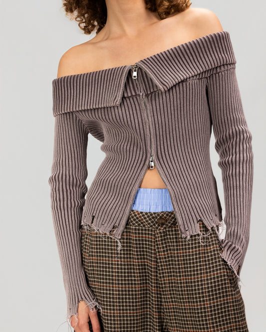 Driftline Off-Shoulder Knit Top